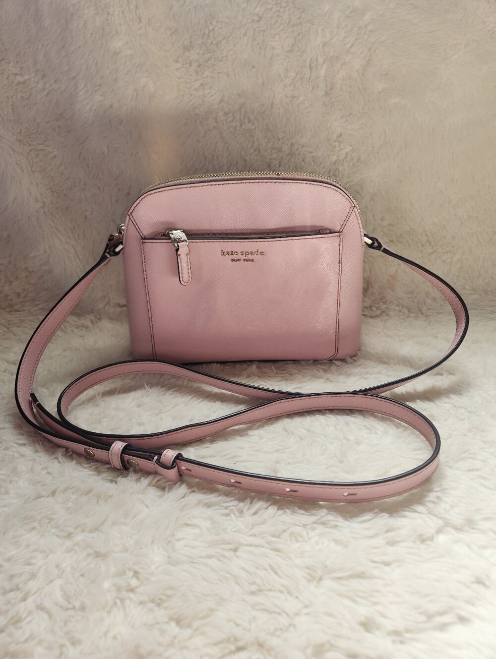 Kate Spade Louise Medium Dome Crossbody Tutu Pink Saffiano Leather McBling Y2K